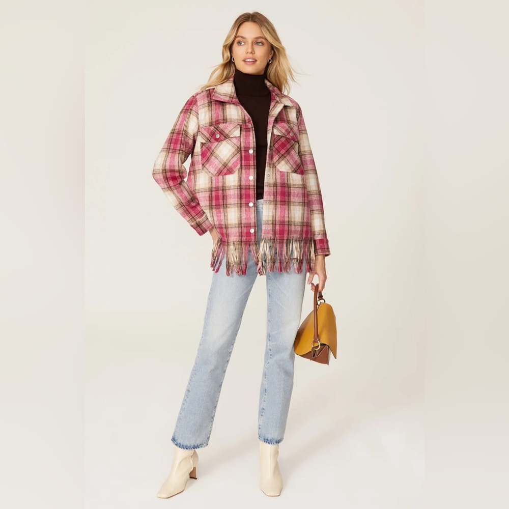 Blank NYC Woodstock Fringe Flannel Shacket